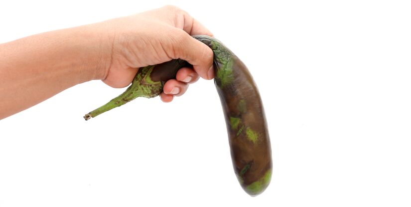 A limp vegetable symbolizes foods harmful to potency