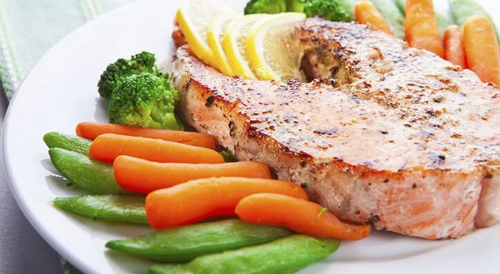 fish with vegetables 50 . to increase power after