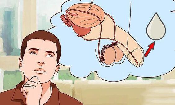 Discharge in men on getting excited